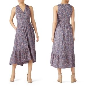 J. Crew Floral Midi Dress - Blue and White